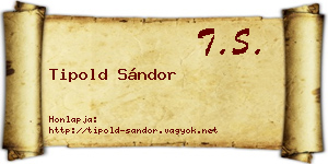 Tipold Sándor névjegykártya