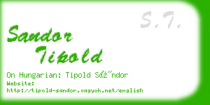 sandor tipold business card